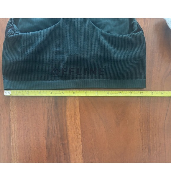 Aerie Offline Sports Bra Set 2 Gray Coffee Run Dark Green Seamless Waffle Small - Picture 9 of 12